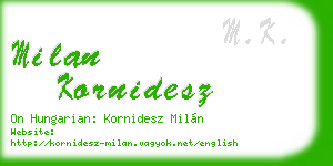 milan kornidesz business card