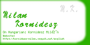 milan kornidesz business card